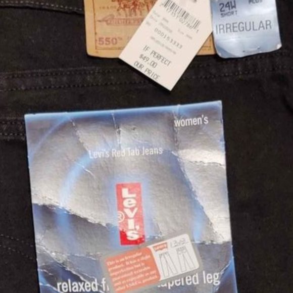 Levi's 550 Relaxed Fit Jeans Size 24WS Black (Irregular) - Picture 4 of 4